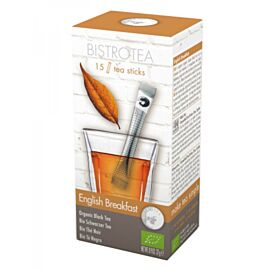 Ekologiška juodoji arbata Bistrotea „Angliški pusryčiai“ 15 vnt. (lazdelės)