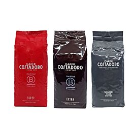 Kavos pupelių rinkinys Costadoro Extra, Super, Master Arabica 3 kg.