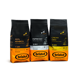 Bristot kavos pupelių rinkinys - Arabica 100%, Crema Oro, Espresso 3x500g