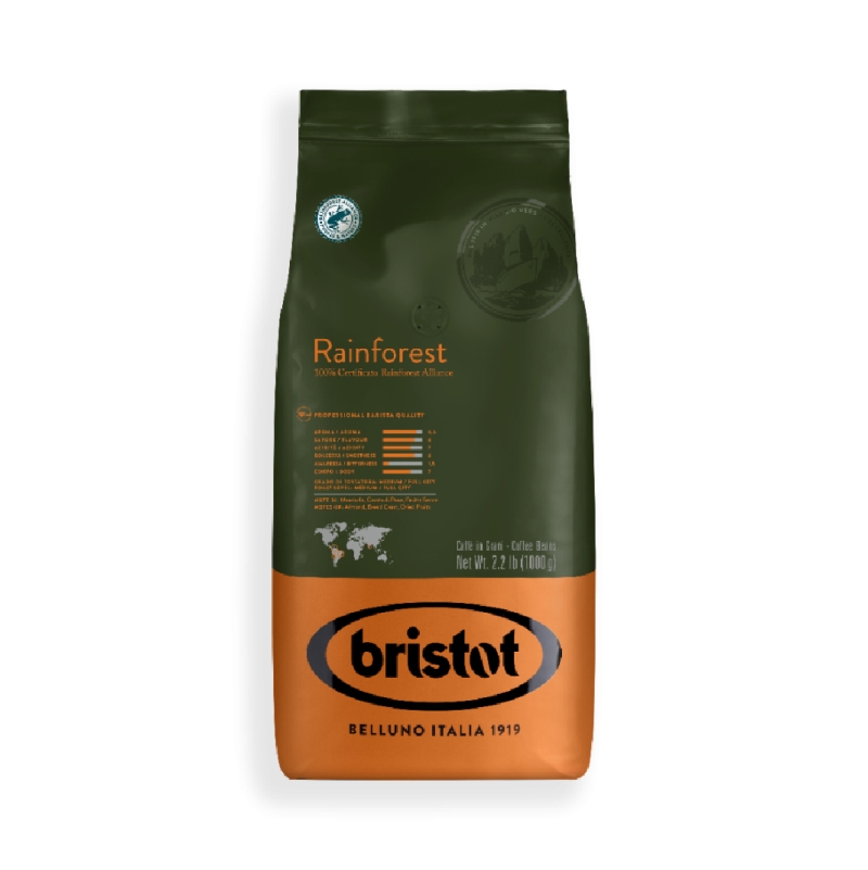 Kavos pupelės BRISTOT Rainforest 1kg 