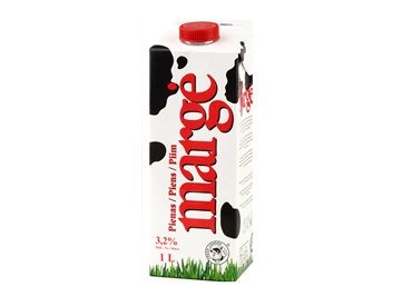 Pienas MARGĖ, UAT 3.2%,1000 ml.