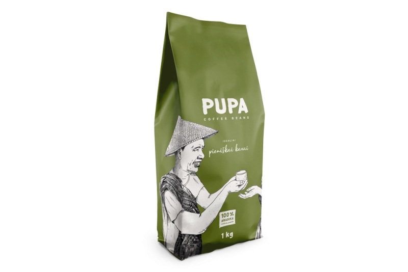 Kavos pupelės PUPA , idealiai pieniškai kavai 1 Kg